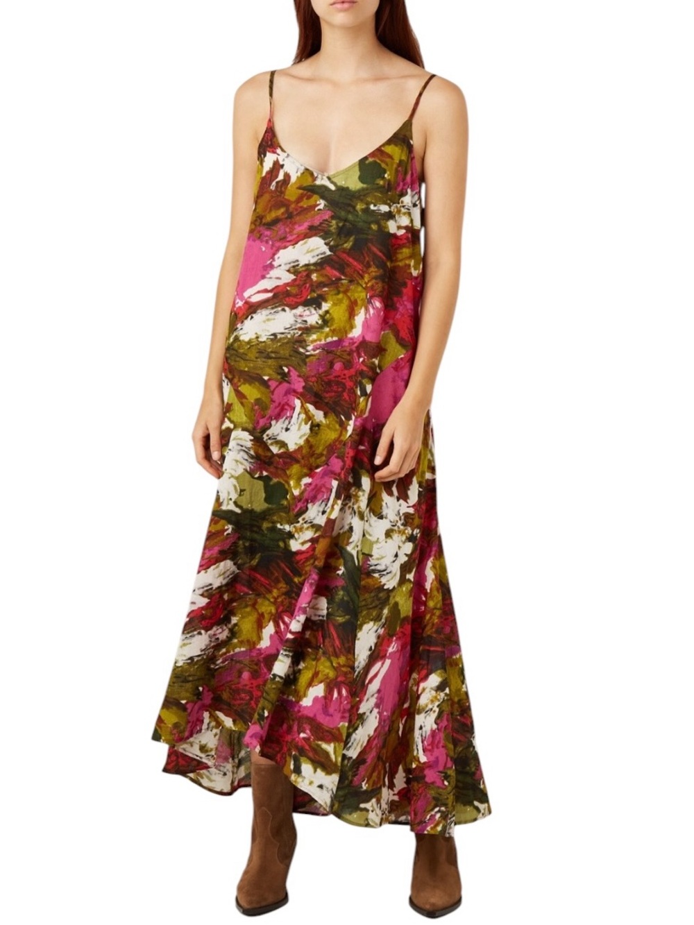 All Saints Essie Sleeveless Abstract Print Slip midi dress excellent condition